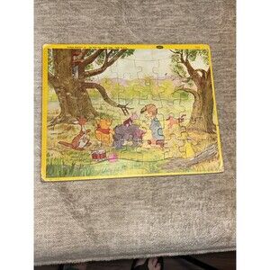 Vintage 1964 Disney Winnie The Pooh Frame Tray Puzzle Jaymar 2738 Eeyore Tail
